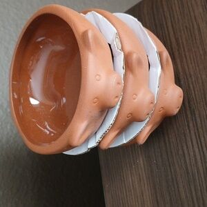 Tag Terracotta Red Clay Cochinito Mini Spice Bowls Dishes Microwave Safe